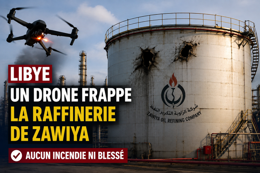 Libye : un drone percute un réservoir de naphta dans la raffinerie de Zawiya