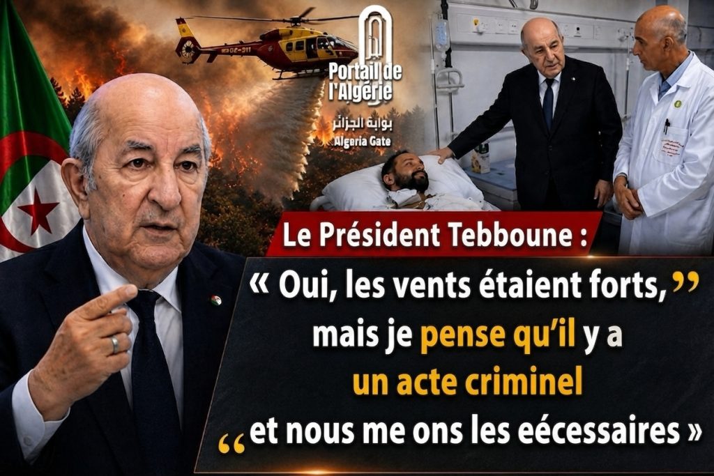 Président Tebboune : « Je pense qu’un acte criminel est derrière cette vague de violents incendies de forêt »