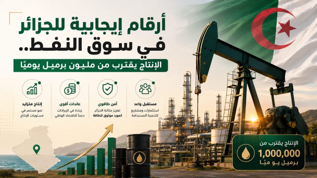 الجزائر تقترب من بلوغ عتبة مليون برميل نفط يوميا !