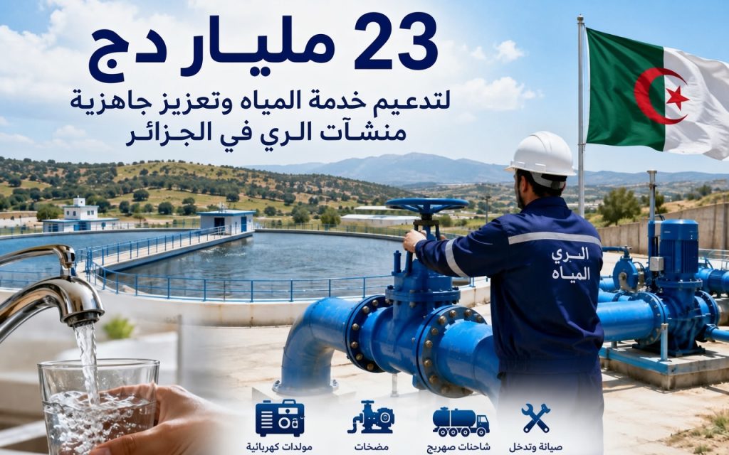 23 مليار دج لتدعيم خدمة المياه وتعزيز جاهزية منشآت الري في الجزائر