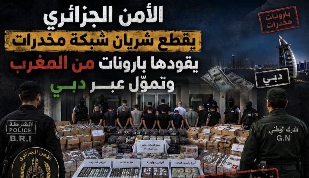 الأمن الجزائري يقطع شريان شبكة مخدرات يقودها بارونات من المغرب وتموَّل عبر دبي