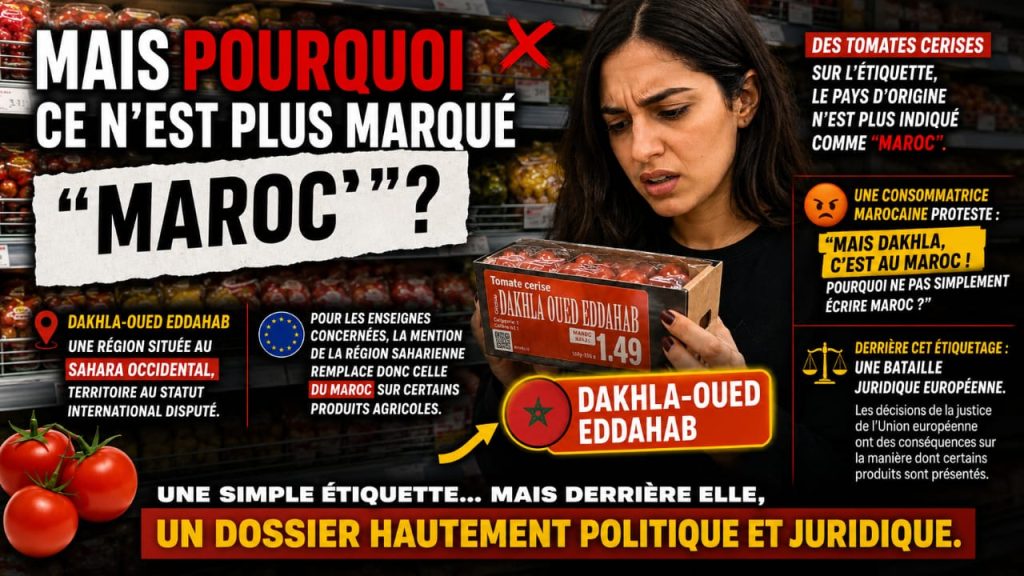 Une Marocaine en colère face au nouvel étiquetage des produits du c en Europe