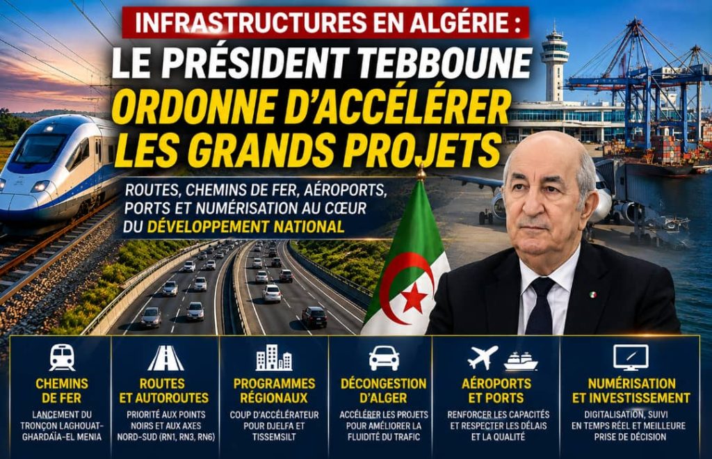 Algérie : le ministre des Travaux publics ordonne d’accélérer les grands projets d’infrastructures