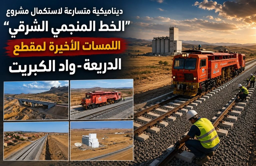 ديناميكية متسارعة لاستكمال مشروع “الخط المنجمي الشرقي” بالجزائر.. اللمسات الأخيرة لمقطع الدريعة-واد الكبريت