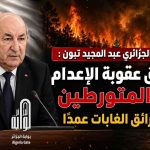 الرئيس تبون يأمر بتطبيق الإعدام على مضرمي الحرائق عمدًا