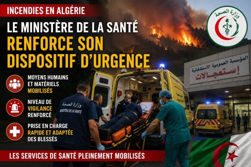 Incendies en Algérie : le ministère de la Santé renforce son dispositif d’urgence