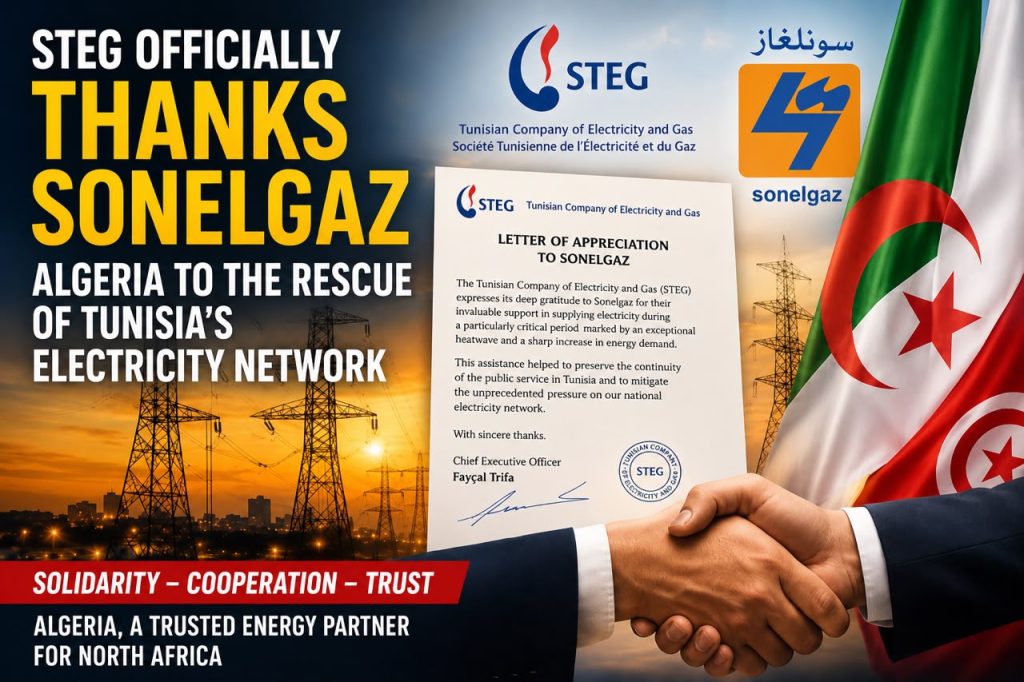 Tunisia Thanks Sonelgaz for Safeguarding Its Power Grid