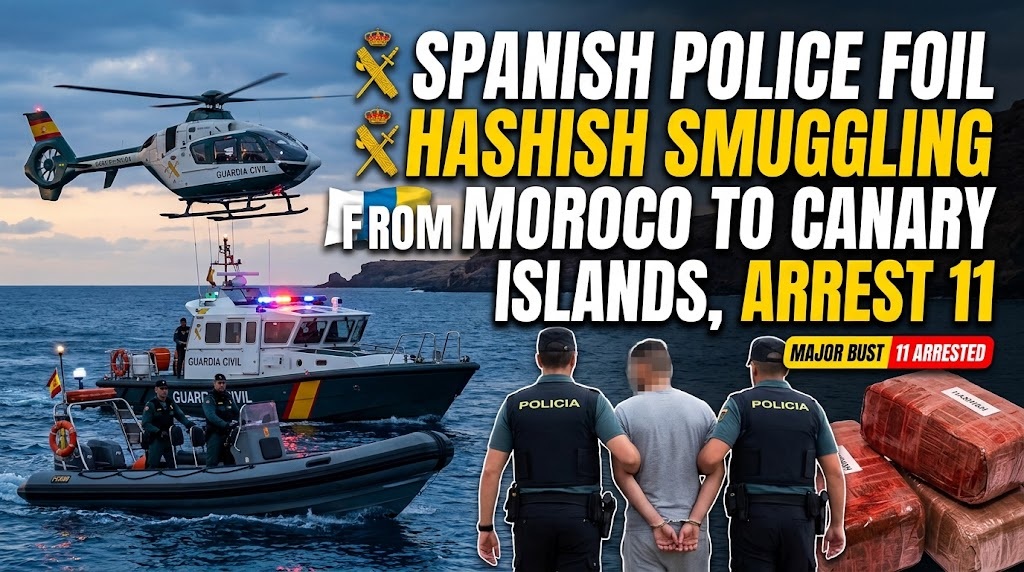 Spanish Police Foil Hashish Smuggling from Morocco to Canary Islands, Arrest 11