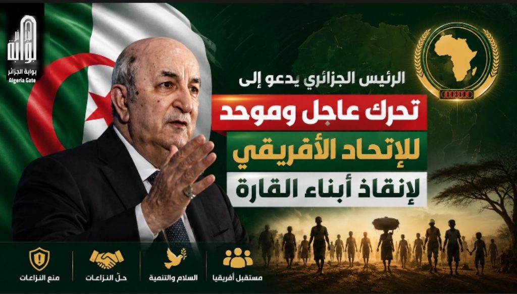 الرئيس الجزائري يدعو إلى تحرك عاجل وموحد للاتحاد الأفريقي لإنقاذ أبناء القارة