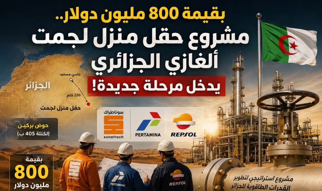 بقيمة 800 مليون دولار.. مشروع حقل منزل لجمت ألغازي الجزائري يدخل مرحلة جديدة!