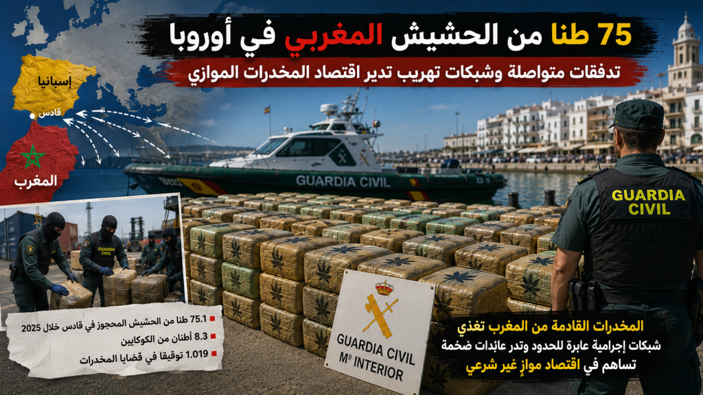 75 طنا من الحشيش المغربي في أوروبا.. تدفقات متواصلة واقتصاد مواز تغذيه تجارة المخدرات