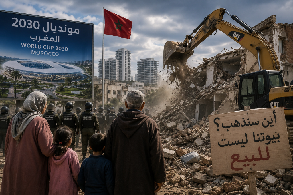 مونديال 2030.. ستار نظام المخزن لهدم البيوت وتشريد المغاربة!