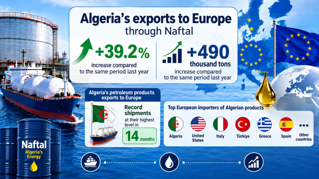 Algerian petroleum product tops Europe’s imports… record shipments in 14 months