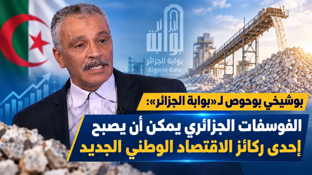بوشيخي بوحوص لـ «بوابة الجزائر»: الفوسفات الجزائري يمكن أن يصبح إحدى ركائز الاقتصاد الوطني الجديد