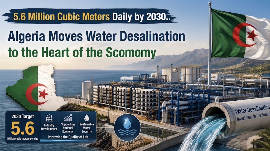 5.6 Million Cubic Meters per Day by 2030… Algeria Moves Desalination to the Heart of the Economy