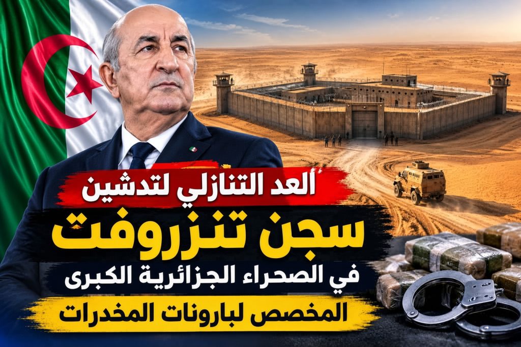 العد التنازلي لتدشين سجن تنزروفت في الصحراء الجزائرية الكبرى المخصص لبارونات المخدرات