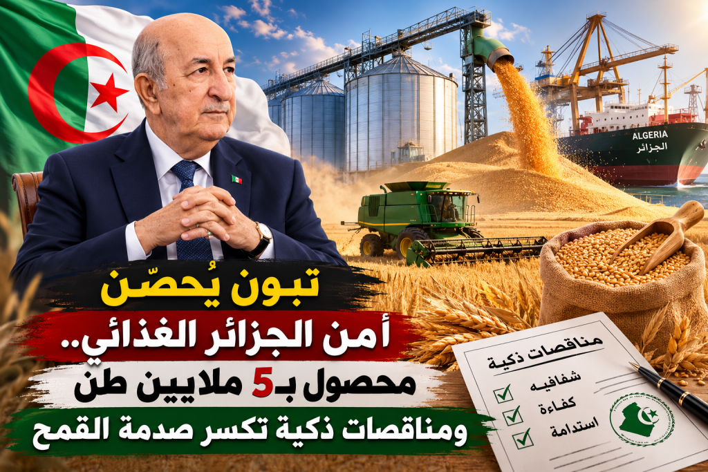 تبون يحصّن أمن الجزائر الغذائي.. محصول بـ5 ملايين طن ومناقصات ذكية تكسر صدمة القمح
