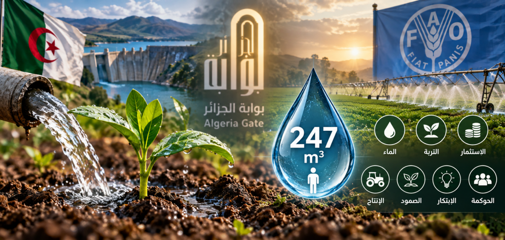 247 مترًا مكعبًا للفرد تضع الزراعة الجزائرية أمام معادلة جديدة.. 7 أولويات من الفاو للماء والتربة والاستثمار