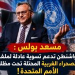 مسعد بولس: “واشنطن تدعم تسوية عادلة لقضية الصحراء الغربية تحت مظلة الأمم المتحدة”!