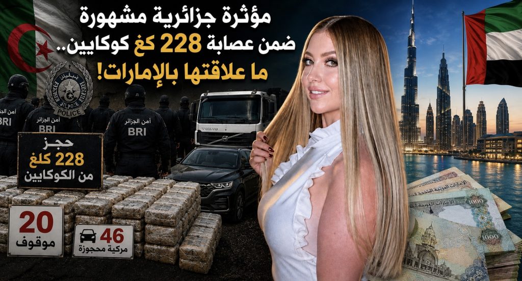 مؤثرة جزائرية مشهورة ضمن عصابة 228 كغ كوكايين.. ما علاقتها بالإمارات!