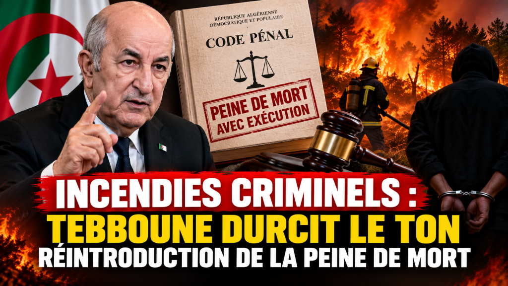 Incendies criminels : Tebboune durcit le ton et ordonne la réintroduction de la peine de mort