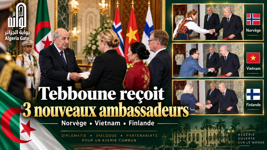 Le président Tebboune reçoit les lettres de créance de trois nouveaux ambassadeurs