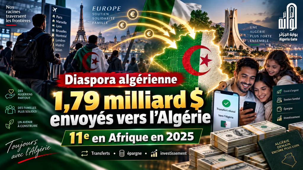 Transferts de la diaspora : l’Algérie reçoit près de 1,8 milliard de dollars en 2025