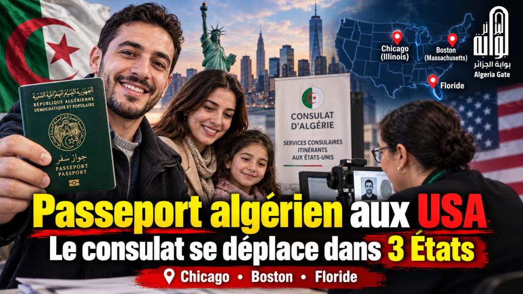 Bonne nouvelle pour les Algériens aux USA : le consulat se déplace dans trois États pour les passeports