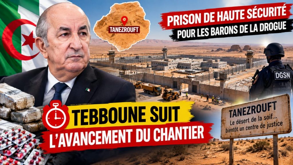 Compte à rebours pour la prison de Tanezrouft : Tebboune suit l&rsquo;avancement du chantier destiné aux barons de la drogue