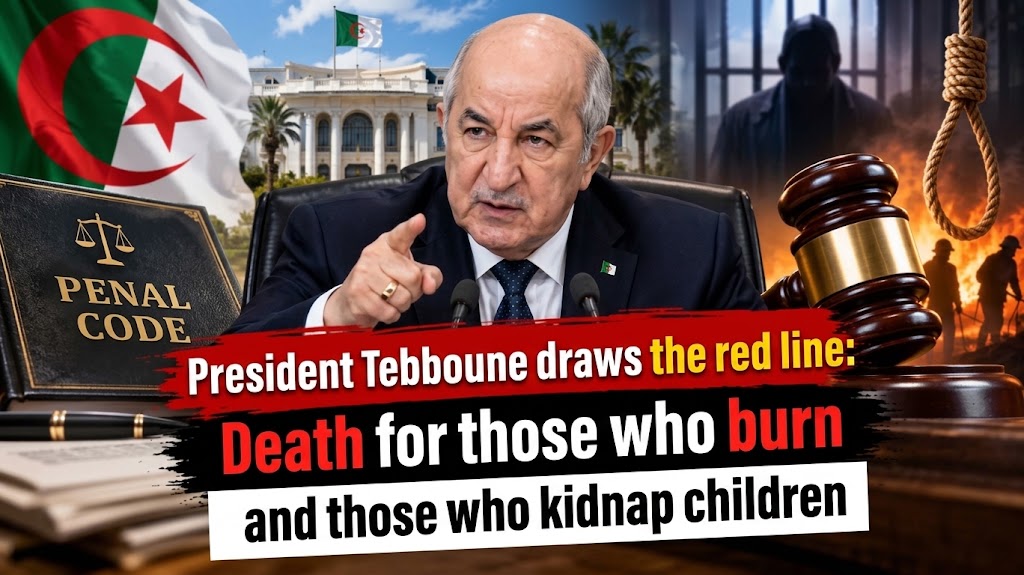 President Tebboune draws the red line: Death for those who burn and those who kidnap children