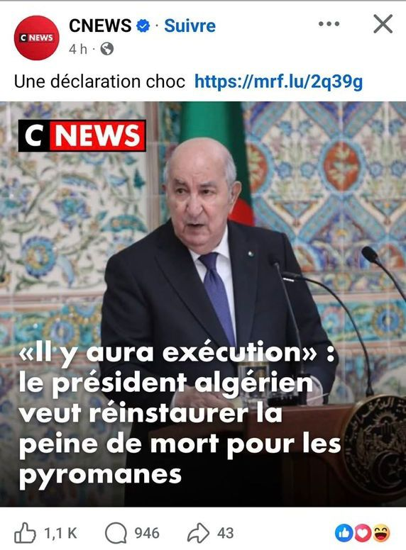 Tebboune frappe fort contre les incendiaires : les médias français s’agitent