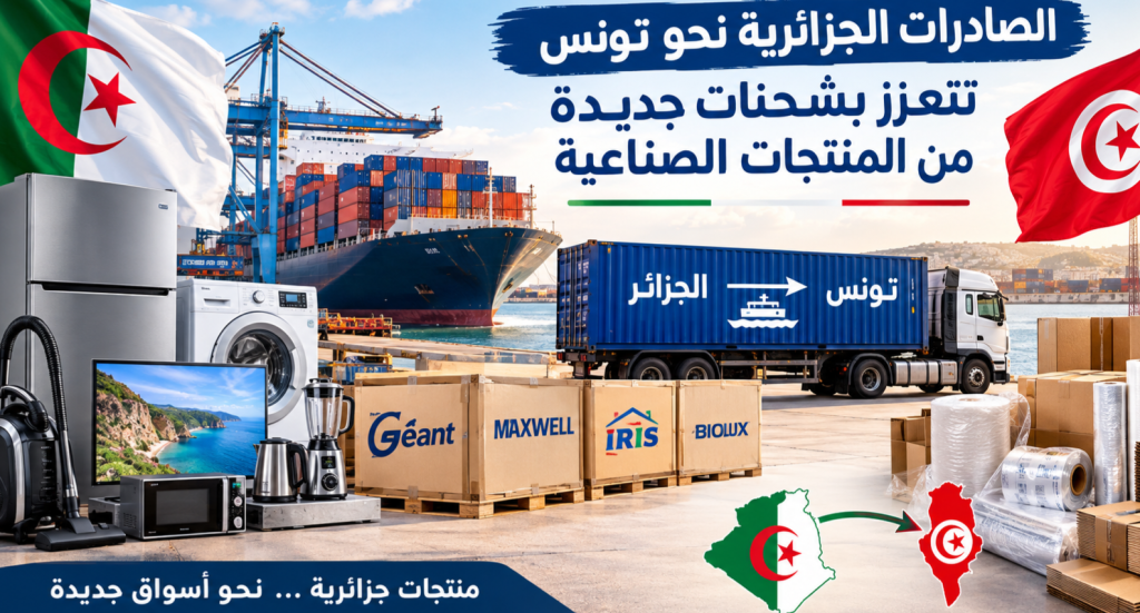 الصادرات الجزائرية نحو تونس تتعزز بشحنات جديدة من المنتجات الصناعية