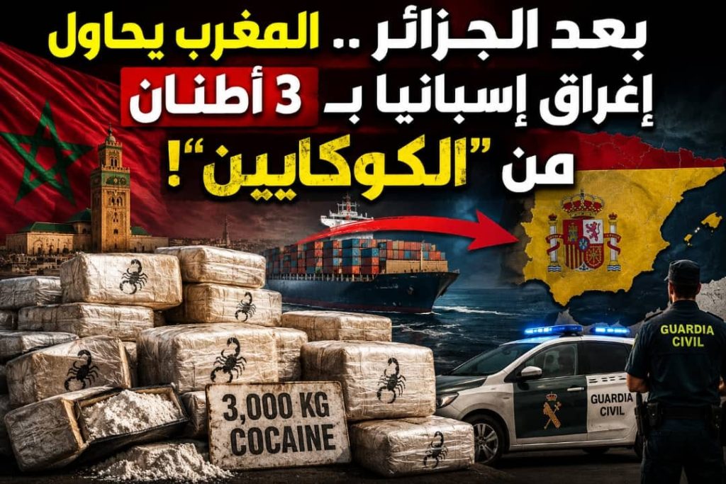 بعد الجزائر .. المغرب يحاول إغراق إسبانيا بـ 3 أطنان من “الكوكايين”!