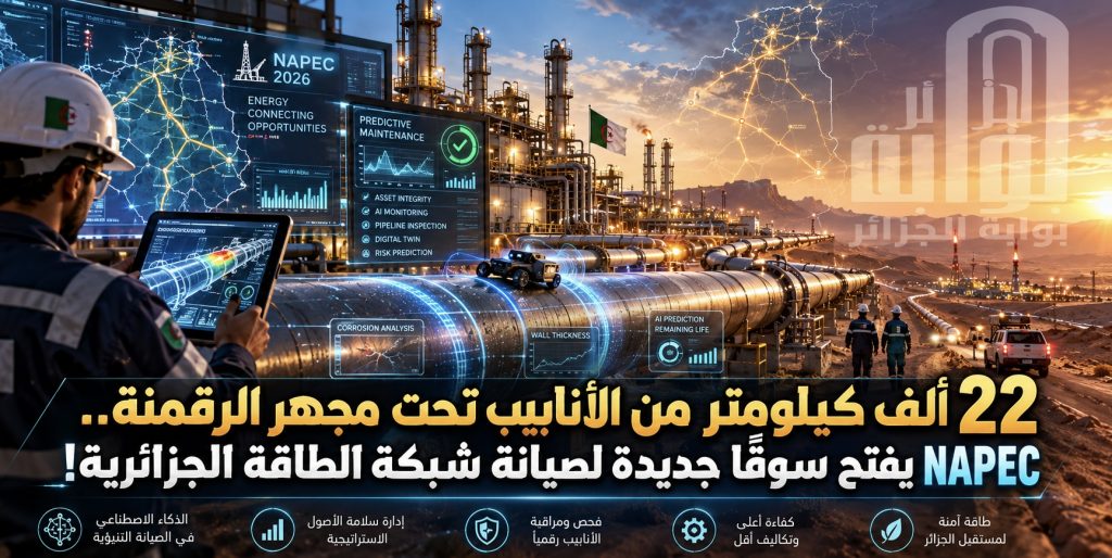 22 ألف كيلومتر من الأنابيب تحت مجهر الرقمنة.. NAPEC يفتح سوقًا جديدة لصيانة شبكة الطاقة الجزائرية
