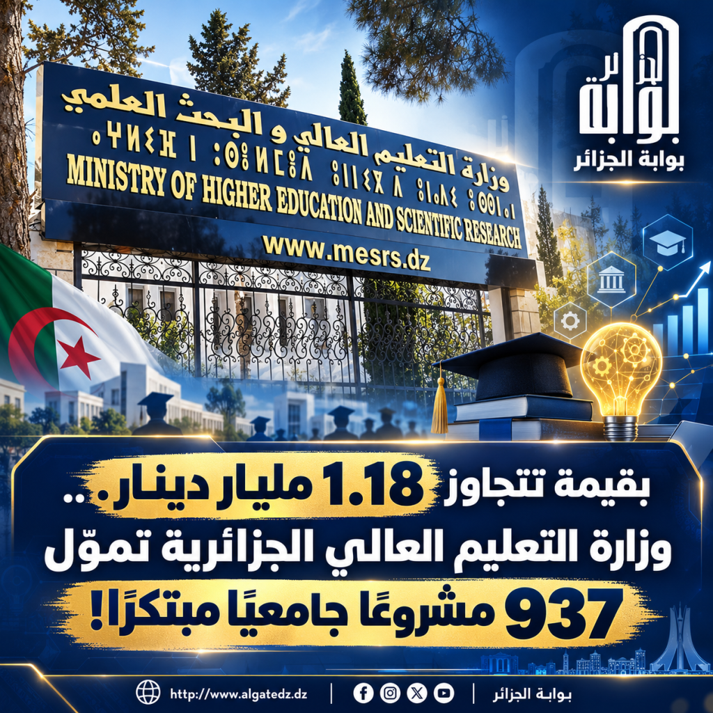 في إطار برنامج “بروتوماكت 2”.. وزارة التعليم العالي الجزائرية تمول 937 مشروعا جامعيا مبتكرا بقيمة تتجاوز 1.18 مليار دينار!