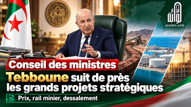 Tebboune accélère les grands projets de l’Algérie : mines, chemins de fer, dessalement et pouvoir d’achat au cœur des priorités !