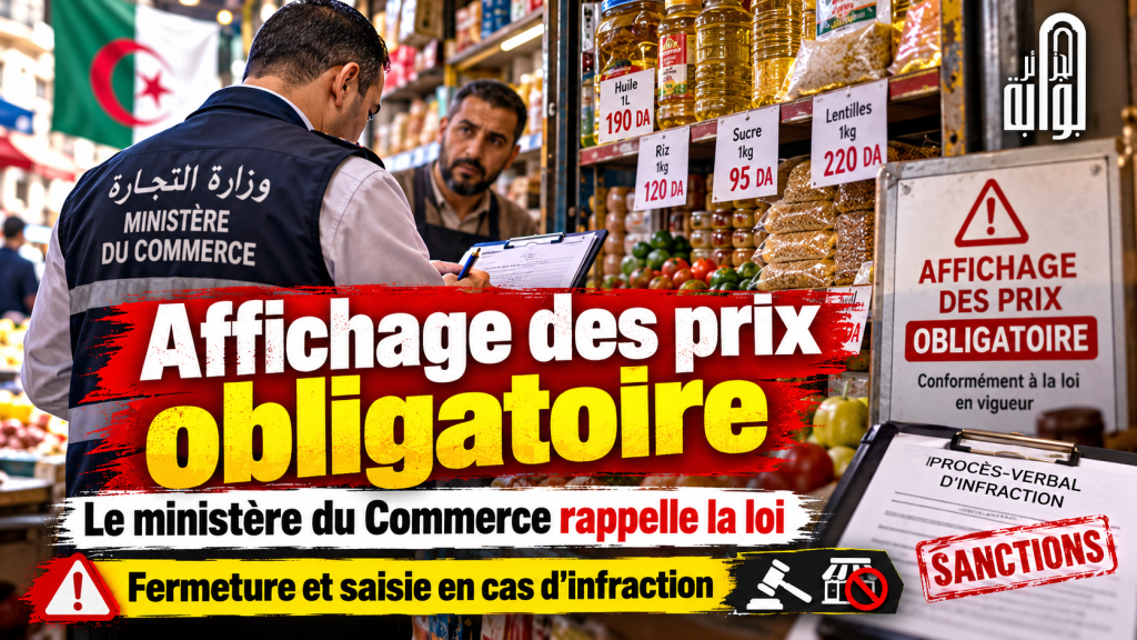 Algérie : affichage obligatoire des prix, fermeture et saisie en cas d’infraction