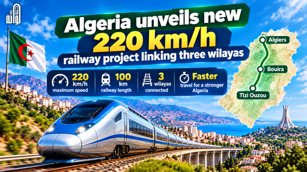 Algeria unveils new 220 km/h railway project linking three wilayas
