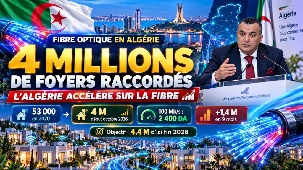 L’Algérie franchit le cap des 4 millions de foyers raccordés à la fibre optique