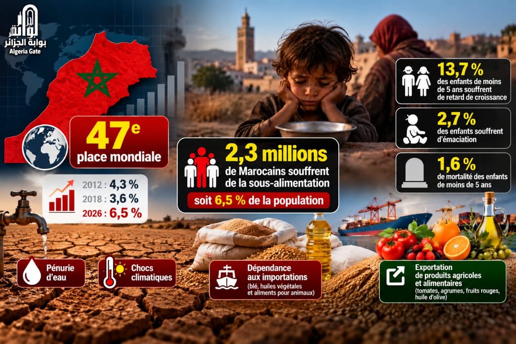 Le Maroc occupe la 47ᵉ place mondiale dans l’Indice de la faim 2026