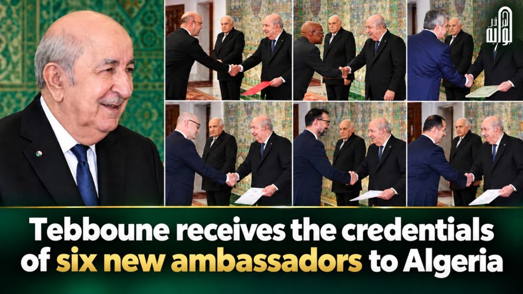 Tebboune recieves the credentials of six new ambassadors in Algeria