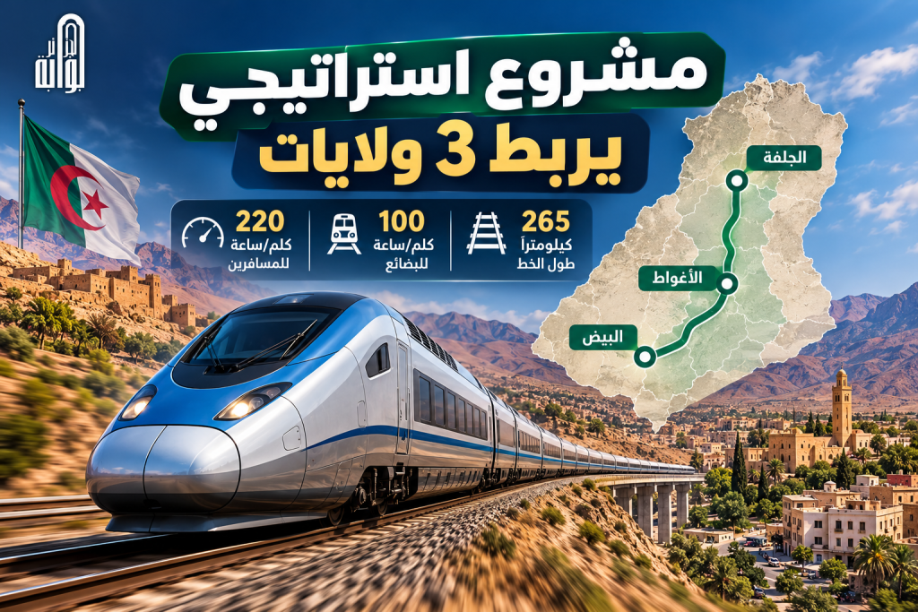 مشروع استراتيجي يربط 3 ولايات.. الجزائر تكشف عن خط حديدي جديد بسرعة 220 كلم/ساعة