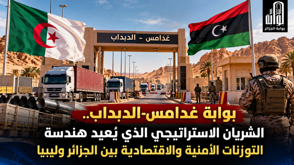 بوابة غدامس-الدبداب.. الشريان الاستراتيجي الذي يُعيد هندسة التوازنات الأمنية والاقتصادية بين الجزائر وليبيا