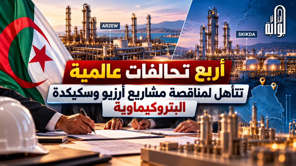أربع تحالفات عالمية تتأهل لمناقصة مشاريع أرزيو وسكيكدة البتروكيماوية