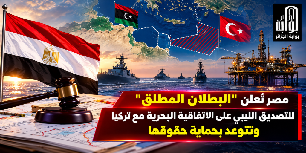 مصر تُعلن “البطلان المطلق “للتصديق الليبي على الاتفاقية البحرية مع تركيا وتتوعد بحماية حقوقها