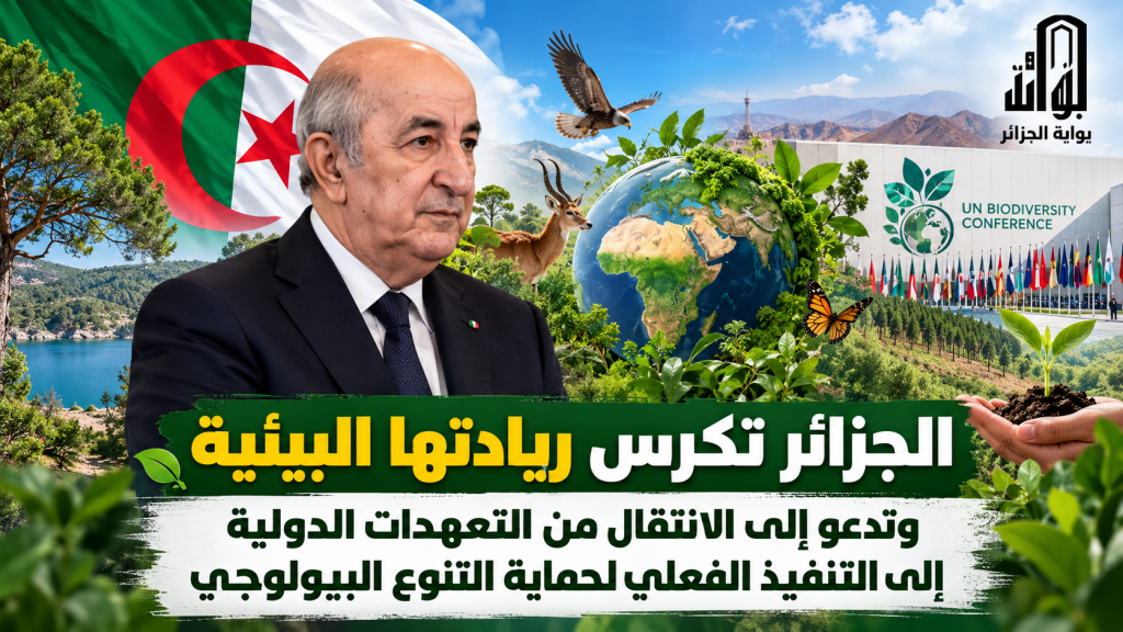 الجزائر تكرس ريادتها البيئية وتدعو إلى الانتقال من التعهدات الدولية إلى التنفيذ الفعلي لحماية التنوع البيولوجي