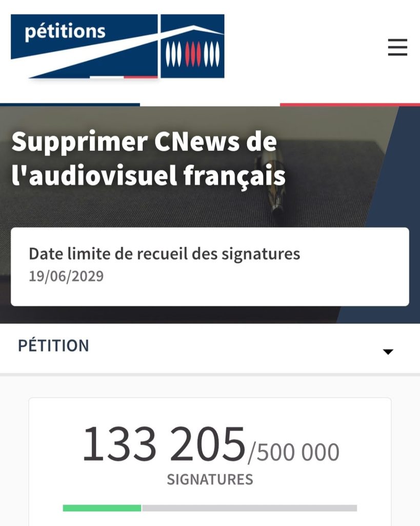 France : la pétition pour la fermeture de CNews dépasse les 133 000 signatures