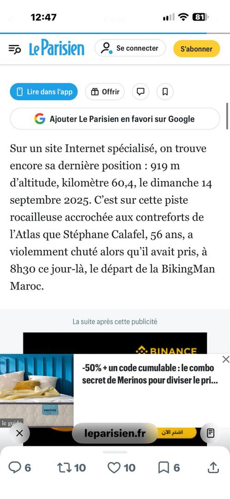 Défaillances marocaines dans le secours d’un cycliste français après un accident au Maroc