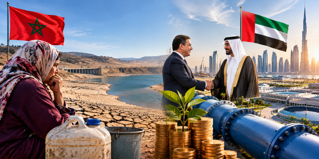 المغاربة يبحثون عن قطرة ماء.. والمخزن يفتح أبواب المملكة لاستثمارات إماراتية تلتهم الثروة المائية!